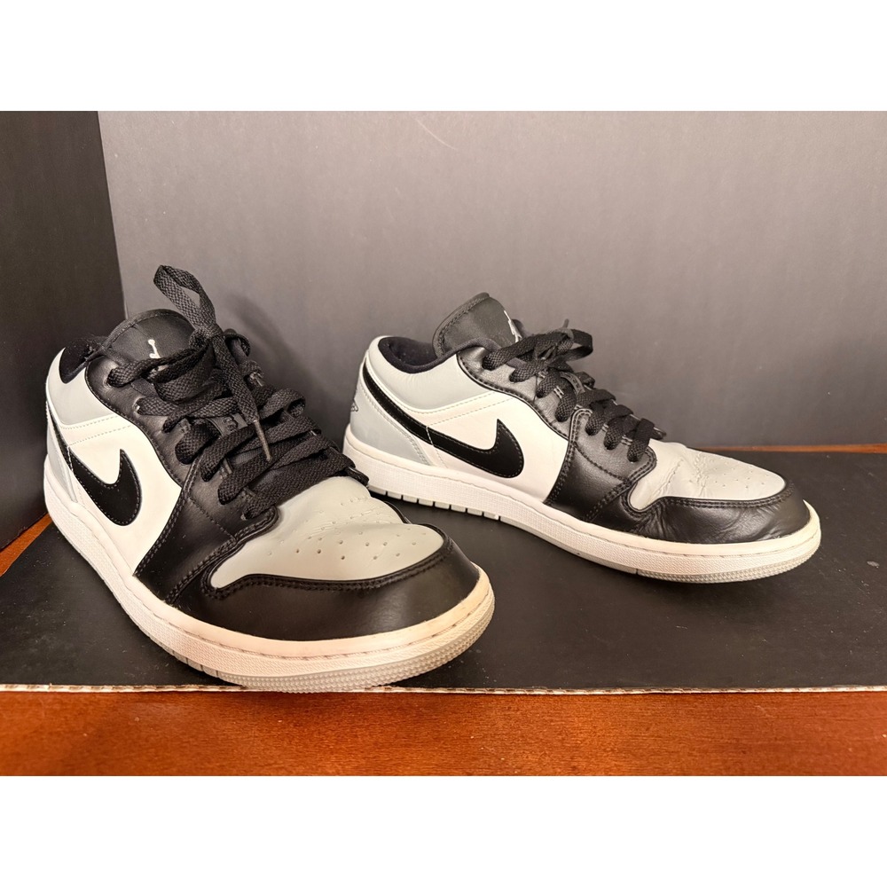 Nike Air Jordan 1 Low Shadow Toe Mens Shoes 553558-052 Black Grey White Size 9